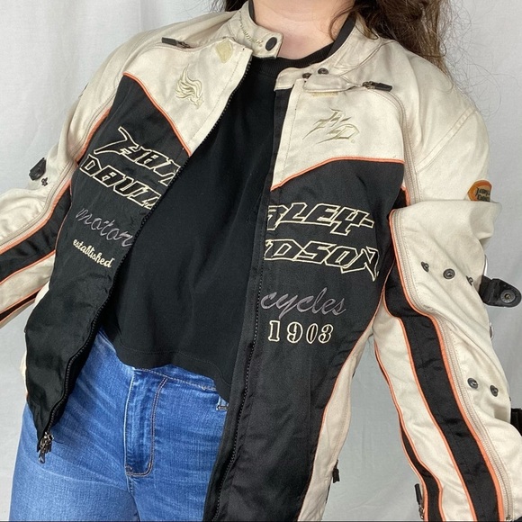 Harley-Davidson Jackets & Blazers - harley davidson motorcycle jacket🤍🖤🧡